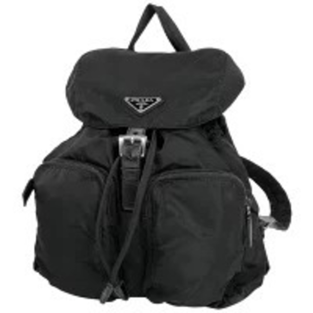 Prada Plate Backpack Rucksack Daypack Daypack Nero Black